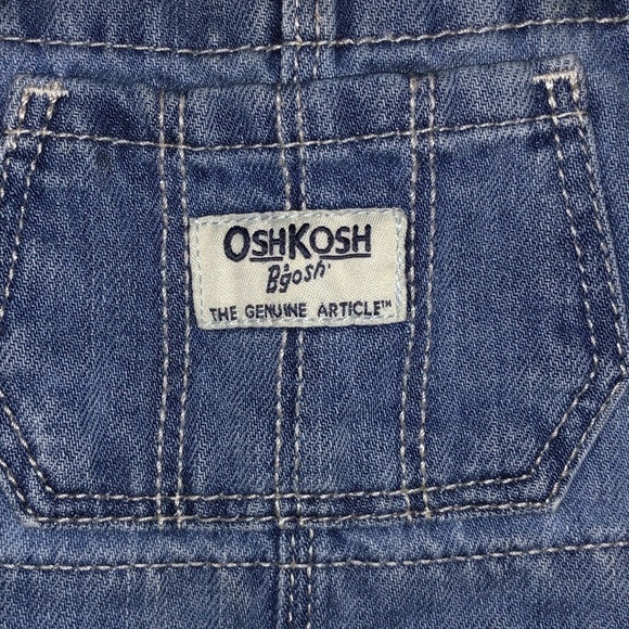 Kid's Oshkosh B'Gosh Denim Overall Dress with Eyelet Lace Skirt - Picture 3 of 8